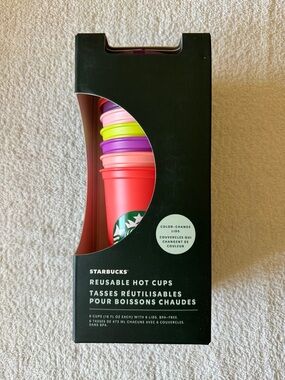 Starbucks Reusable Hot Bright Cup Set with Multicolor Lids